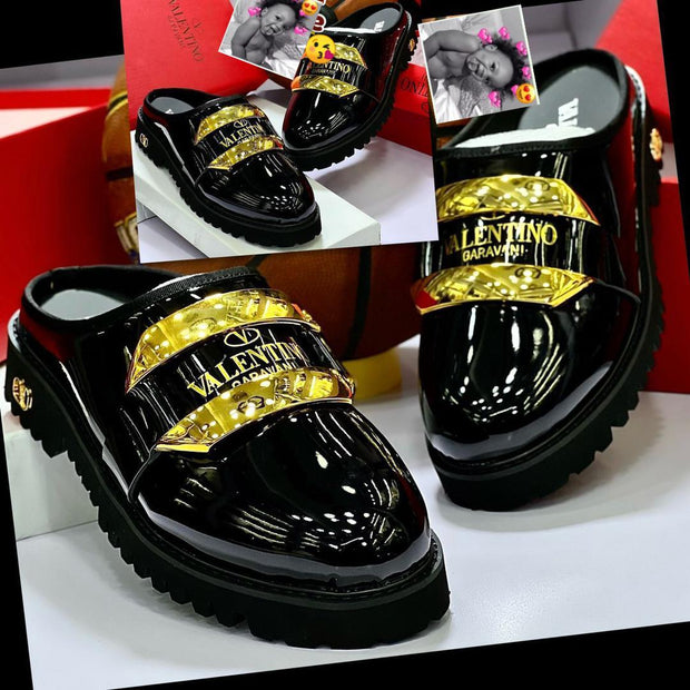 Valentino Black Half Shoe