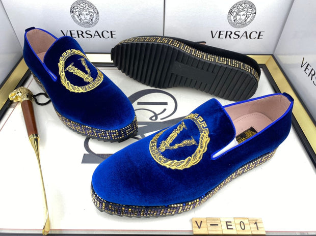 Blue Swed Versace Shoe